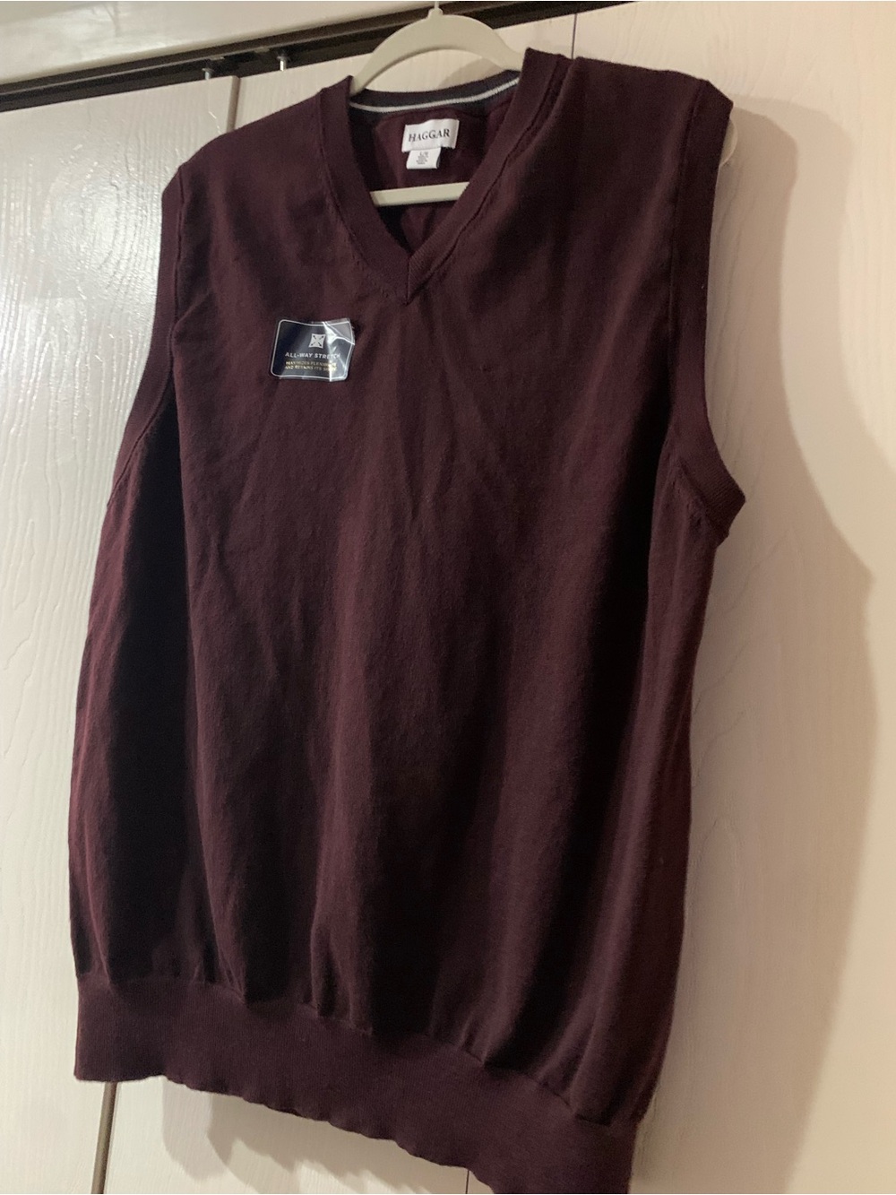 Haggar Maroon V-Neck Sweater Vest